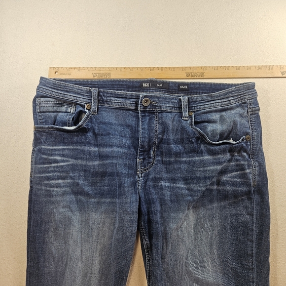 Title:BKE Nolan Jeans 38x32 Straight Dark Wash Stretch Denim - Picture 7 of 9